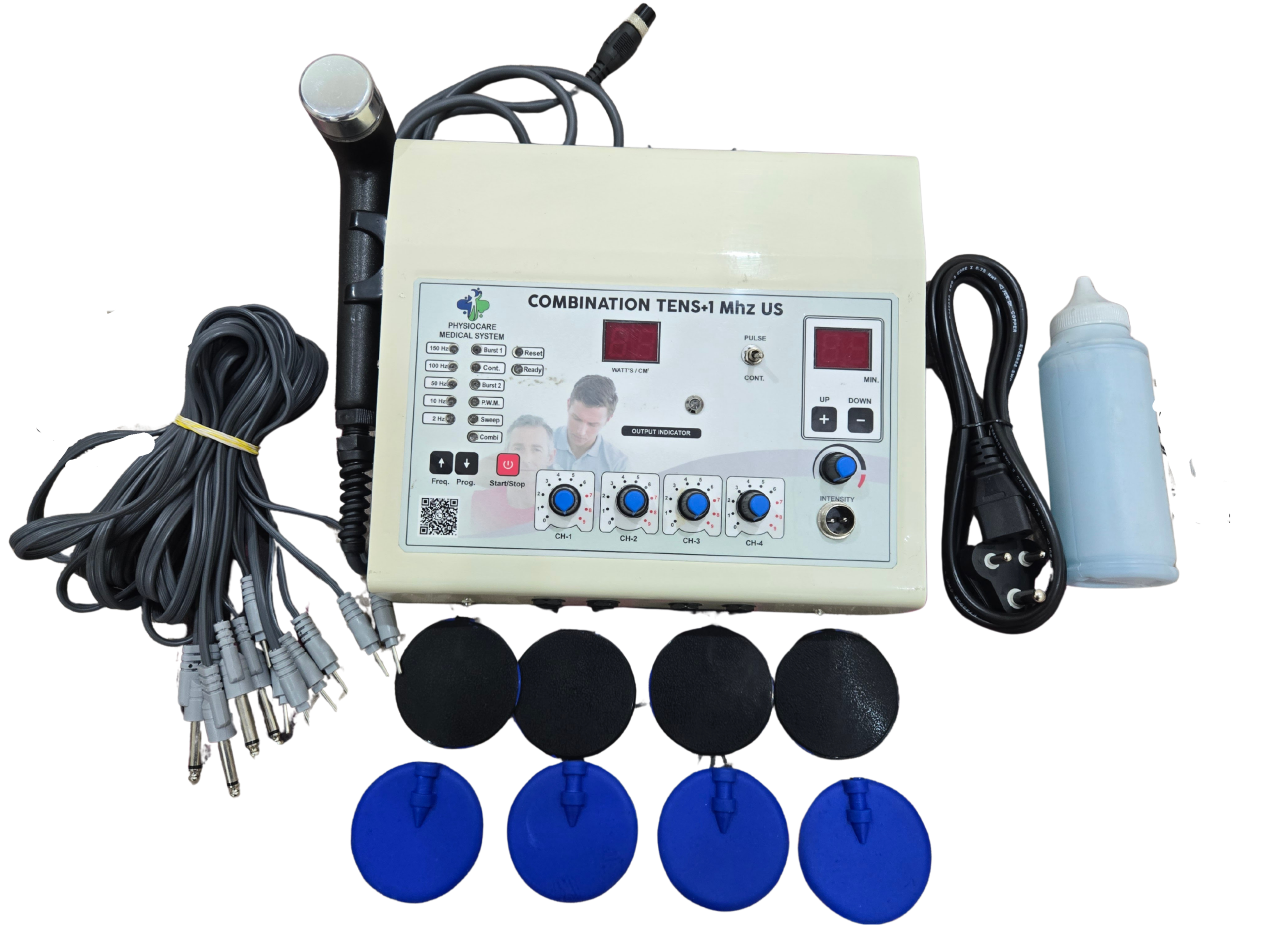 4 Channel TENS + 1MHz Ultrasound Therapy Machine