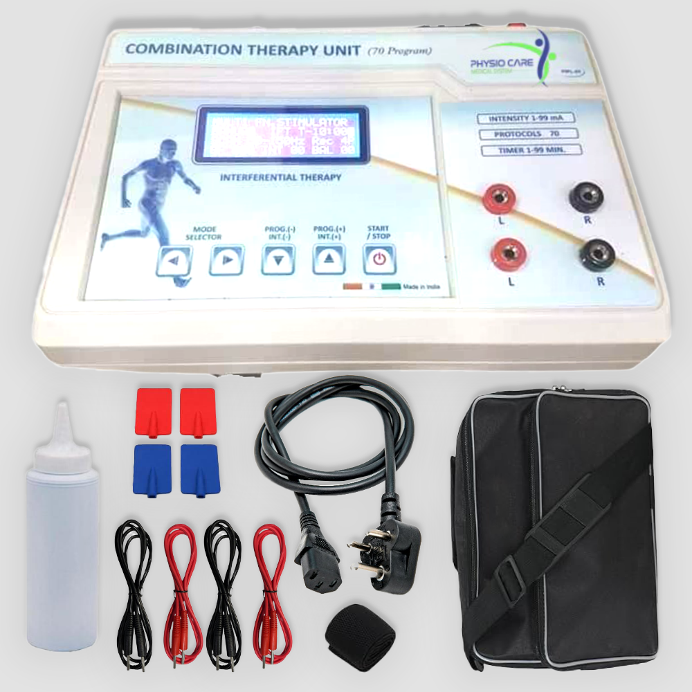 IFT 70 Program Physiotherapy Machine – Digital Interferential Therapy Unit with ABS Body & 1 Year Warranty | Physiocare