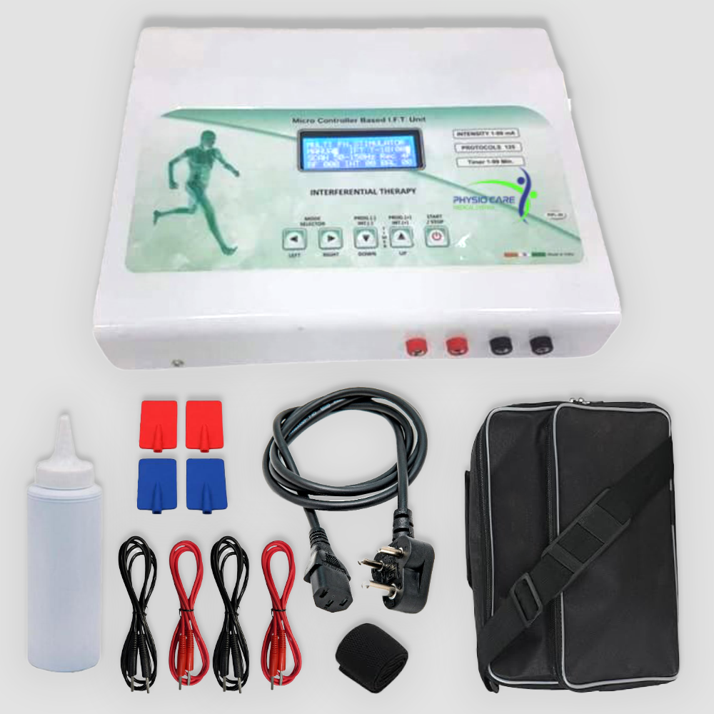 IFT 70 Program Physiotherapy Machine – Digital Interferential Therapy Unit with Metal Body & 1 Year Warranty | Physiocare